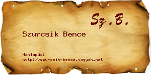 Szurcsik Bence névjegykártya