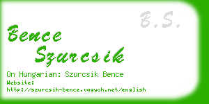 bence szurcsik business card